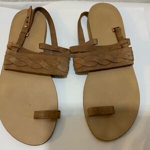 Valia Gabriel sandals tan size 39 loop toe hand made in Greece